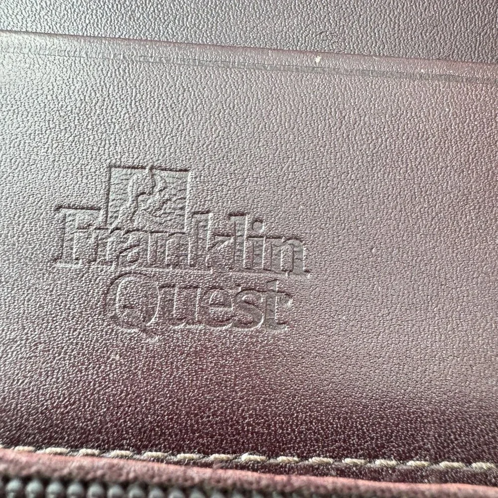 Franklin Covey Full Grain Aniline Leather Classic Sz Planner Zip 7 Ring Binder